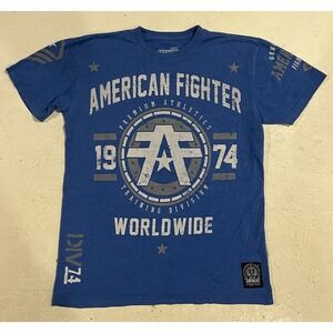 Affliction Men's American Fighter T-Shirt Graphic Tee Men's Size Large Blue